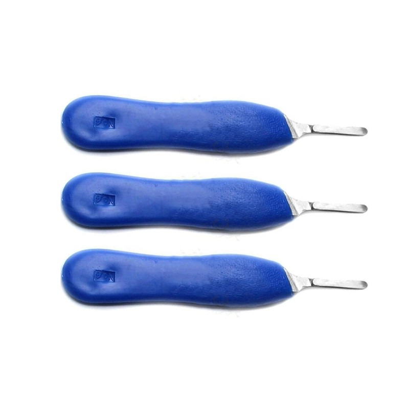 PRECISE CANADA 3 Pcs Blue Color Plastic Handle, Scalpel Handle