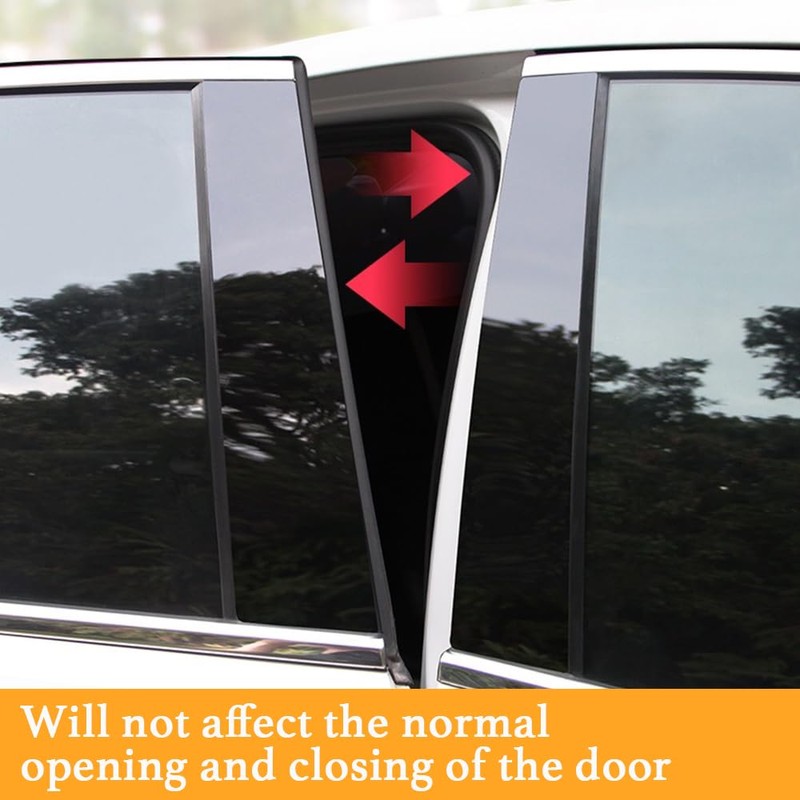 6pcs Black for Honda CRV(2017-2022) Car Window Center Pillar Stickers
