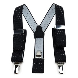 TigerTie Children's Y-shaped braces with 3 extra strong clips, high-quality workmanship, width 25 mm, black silver