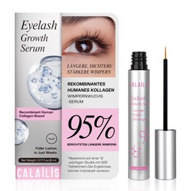 CALAILIA Wimpernserum, Lash Serum für Wimpernwachstum Länger und Dicker, Nährungs- und Konditionierung Wimpern Serum für Empfindliche Augen, 6 Monate Versorgung (5ml)
