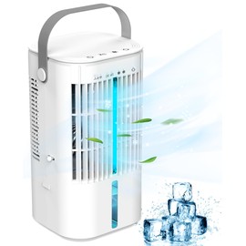 Portable Air Conditioners Fan, Air Cooler Evaporative 180°Auto Rotation, 3 Wind Speed, 2-4H Timer, Mini Cooling Fan for Room Home Bedroom Office