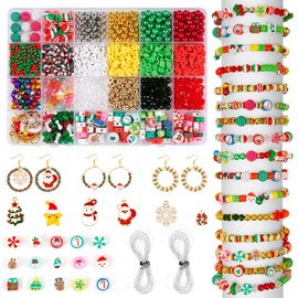 Leikedun Christmas Beads for Bracelet Making, Christmas Bracelet Making Kit