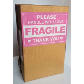3x4.5 100 PCS Pink Fragile Handle with Love Labels Thank You Stickers Shipping Mailing Cartons Envelops Adhesive Labels-Poskornwel