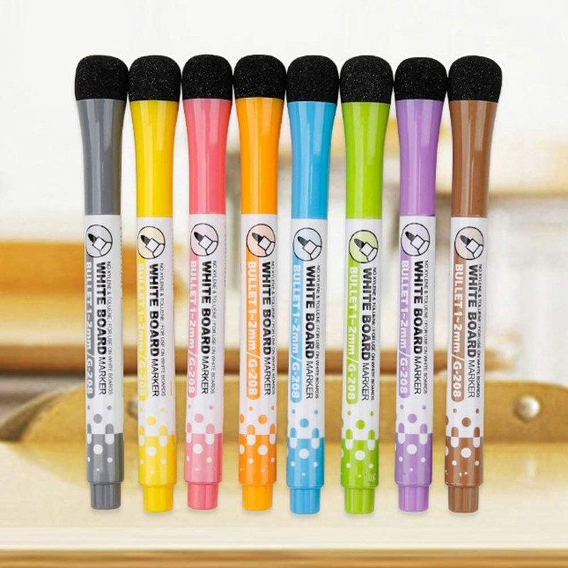 Galepromot 3 Pieces Yellow Magnetic Whiteboard Pen Writing Drawing Erasable