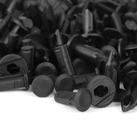 Clip fijo del guardabarros del parachoques del panel de la puerta del automóvil, 100Pcs 8Mm Parachoques del automóvil Sujetador de remache de plástico Sujetador de retención Clip de pasador negro para