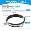 PATIKIL 4.3"-4.6"/108-118mm Split Ring Pipe Hanger, Heavy Duty Adjustable Pipe