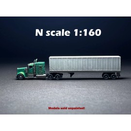 igMakes N Scale (1:160)  W900L Sleeper with box trailer - UNPAINTED, NOT A  TOY!