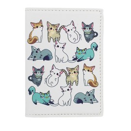 Cute Cats Passport Cover Women Kitty Passport Horder PU Leather Travel Cat Passport Book Holder (Cat 52D)