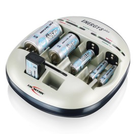 Ansmann Energy 8 Plus Smart Battery Charger Universal Maintenance Station for AAA, AA, C, D, 9V Rechargeable Batteries