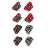 MIAO JIN 8Pcs Small Canvas Snowflakes&Grid Coin Purses Present Bag