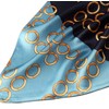 Bufanda larga de seda, estampado floral y gráfico, Blue Taupe