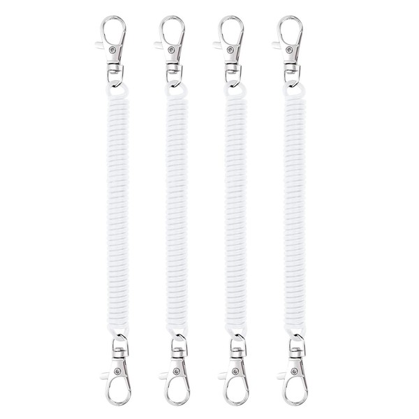 4Pcs Stretchy Spiral Keyring, Retractable Plastic Keychain Spring Key Holder