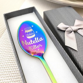 Nutella Killer Spoon with Long Handle with Engraving of the Name - Latte Spoon Long Spoon Long Handle Spoon 19 cm