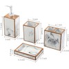 MyGift 4 Piece Bathroom Counter Top Accessories Set with Marble
