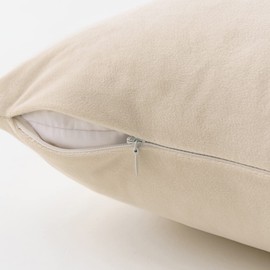 MIULEE Pack of 4 Velvet Cushion Covers Soft Decorative Square Throw Pillowcases with Invisible Zipper for Living Room Bedroom Sofa Couch Office Home 45x45 cm 18x18 Inch Cream