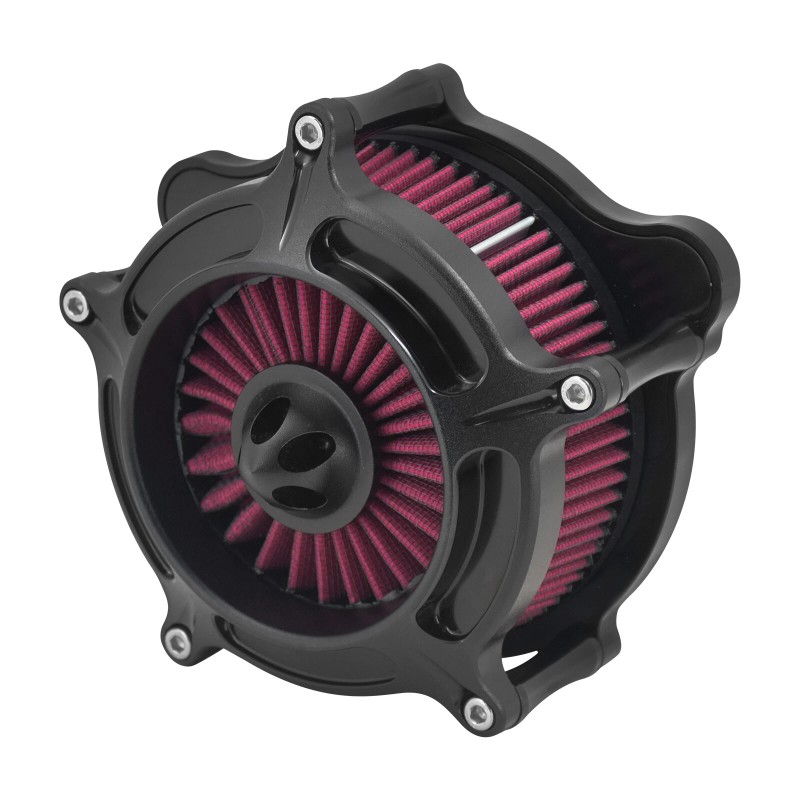 HDBUBALUS Matte Black Air Filter Cleaner Red Intake For Harley