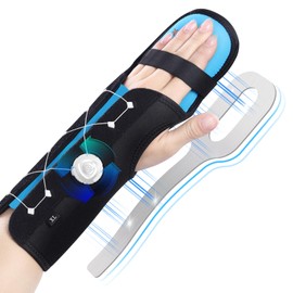 KTQUICK Schlaganfall Rest Handschiene, Handgelenkstütze mit verstellbarem Knopf und abnehmbarer Handgelenkschiene, Hand& Handgelenkbandage für Karpaltunnel, Schlaganfall Erholung, Linke Hand-XL