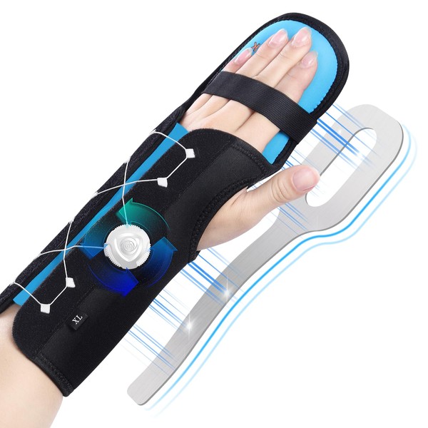 KTQUICK Schlaganfall Rest Handschiene, Handgelenkstütze mit verstellbarem Knopf und abnehmbarer