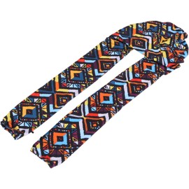 ZJchao Gorro de Satén Samurai para Cabello Largo, Gorro 2 en 1 con Mangas Dobles para Trenzas, Rastas y Extensiones, de Baja Fricción para Dormir y Usar Durante el día. (Patrón de impresión)