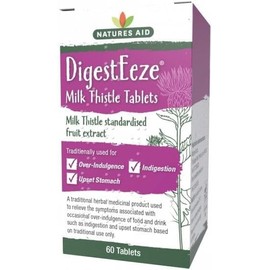 Natures Aid DigestEeze 150mg (Equivalent to 2750mg - 6600mg Milk Thistle) - 60 Tablets, Pack of 2
