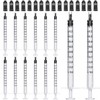 100pcs 1ml Plastic Syringes with caps for Scientific Labs Experiment
