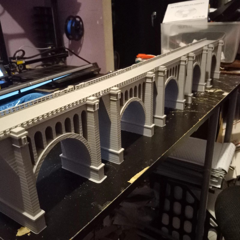 Spencer-3D HO Scale One Arch Viaduct Short bridge 5 Sections