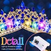 Kilshye Light Up Crown Rhinestone Queen Tiara Prom Costume Hair