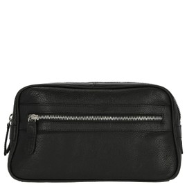 Dermata - Toiletry Bag Leather 26.5 cm Black, black