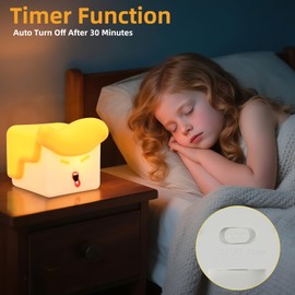 Tcamp Fun Night Light, Hilarious Silicone Squishy Lighted Tap Light, 3 Level Dimmable Table Lamp, Rechargeable Bedside Glowing Touch Lamp for Room Decor (USB Powered)