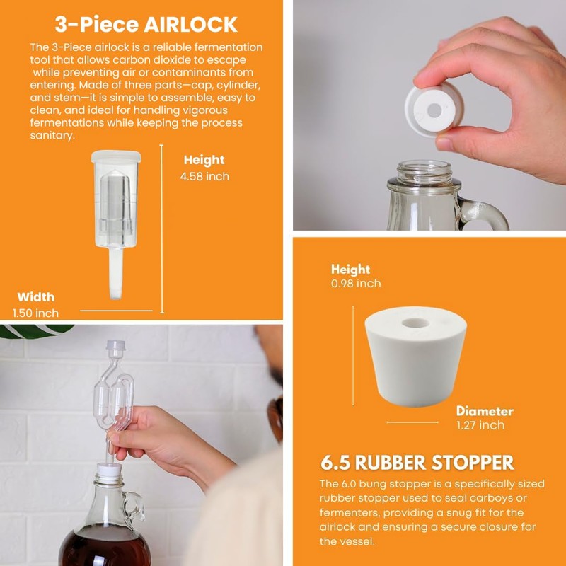 FastRack 4-Pack 1G Clear Glass Jugs with Polyseal Caps, 6.5G