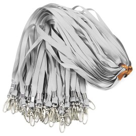 Bird Fiy Gray Lanyards 50Pcs Nylon Bulk Lanyard for Id Badges,Badge Lanyards Swivel Hooks Clips Great for Name Tags Badge (50PCS, Gray)