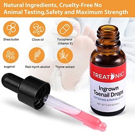 Treatonic Tratamiento de uñas encarnadas – Kit de alivio del dolor de uñas encarnadas y suavizante para un fácil recorte con tapas de gel de silicona