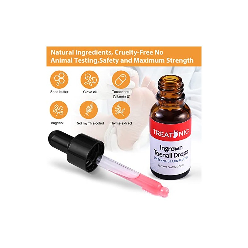 Treatonic Tratamiento de uñas encarnadas – Kit de alivio del