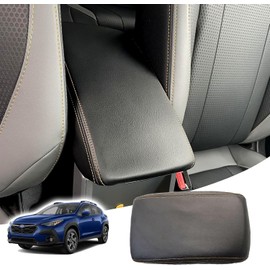 ciizssria Center Console Armrest Cover for Subaru Crosstrek Accessories 2024, for Impreza 2024 Arm Rest Box Lid Protection Armrest Seat Leather Interior, Middle Console Liner (Orange Stitches)