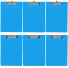 Trade Quest Plastic Clipboard Opaque Color Letter Size Low Profile Clip (Pack of 6) (Light Blue)