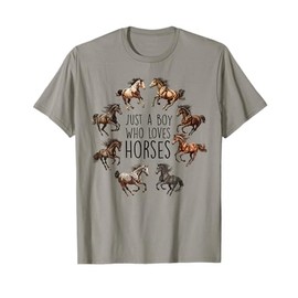 Just A Boy Who Loves Horses, Horse Breeds, Horseback Riding T-Shirt