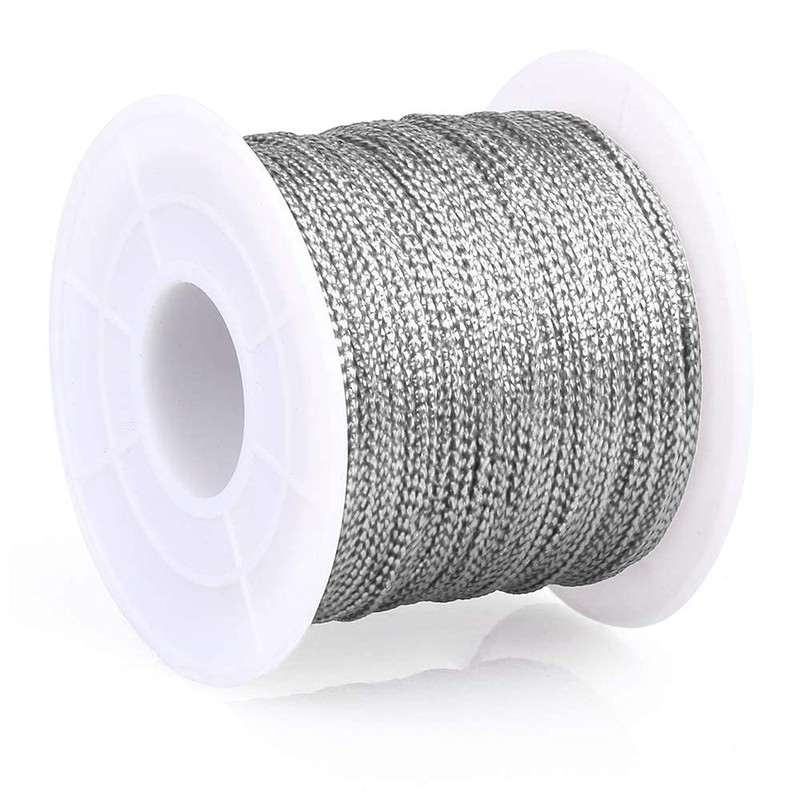 jijAcraft 100M Silver Twine String, Silver Thread Twist Ties with