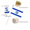 LUSEOAN 20 Pack Israel Mini Stick Flags Israeli Small Miniature