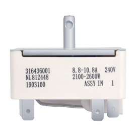 Earthtec 316436001 Range Burner Infinite Control Surface Element Unit Switch Replacement for Frigidaire Kenmore Stove Burner Range Switch Parts 316021501, 1155395, EA1145040, AP3885460,PS1145040
