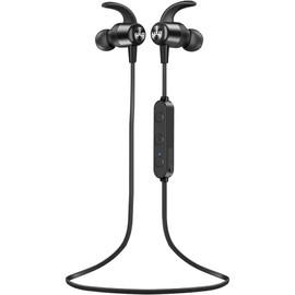 Bluetooth Headphones, Wireless Bluetooth Earphones, Bluetooth Earbuds with CVC 8.0 Built-in Microphone, 20 Hours Use Time, IPX7 Waterproof, Bluetooth Sports Headphones (BLACK)