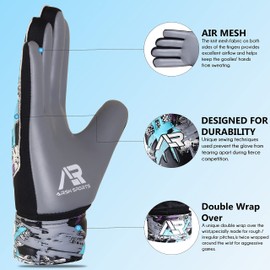 Arsh Sports Soccer Goalie Gloves, Football Goalkeeper Gloves for Kids Boys Children Youth Goalkeeping with 4mm Latex Finger Spine Protection (Gray, Size 3 Suitable for 5-6 Years)