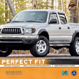 WEELMOTO Headlights Assembly for 2001-2004 Tacoma Headlights with Corner Signal Lamps and Bumper Light Driver and Passenger Side Headlamp Replacement Pair