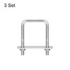 sourcing map Square U-Bolts, 3 Sets 44mm(1.73") Inner Width 65mm