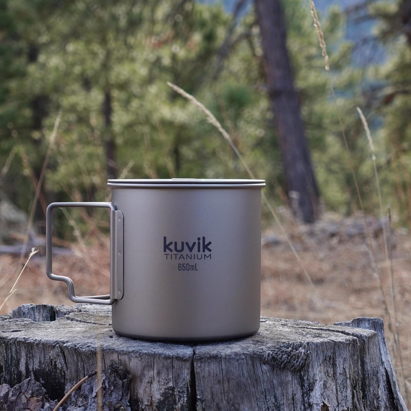 Kuvik 650ml Titanium Pot with Lid - Ultralight and Compact