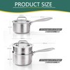 DELARLO Sauce Pan Sets, Compatible with All Cooktops 600℉, Full