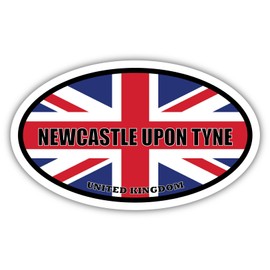 3x5 inches Magnet | Newcastle Upon Tyne United Kingdom Flag Oval Magnet Construction Toolbox, Hardhat, Lunchbox, Helmet, Mechanic, Locker