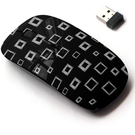 2.4G Wireless Mouse with Cute Pattern Design for All Laptops and Desktops with Nano Receiver - Geometrical Rhombus