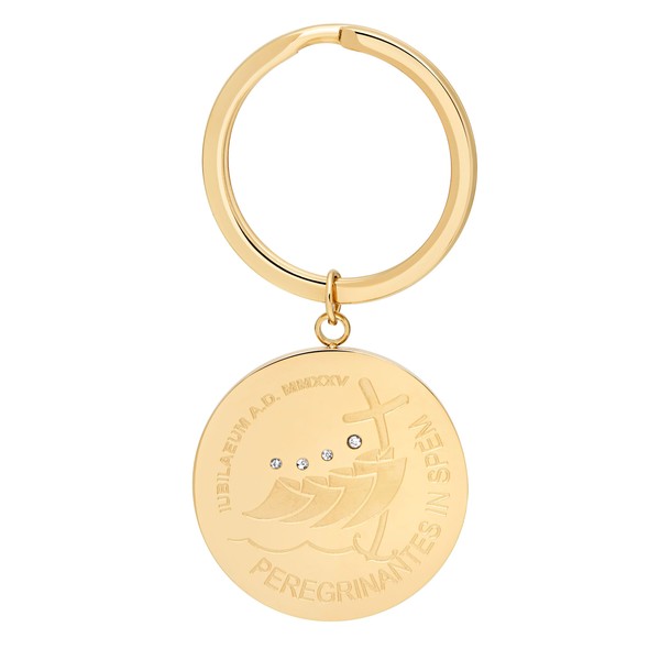 Mondo Cattolico Stainless Steel Keychain - Jubilee 2025 Logo with