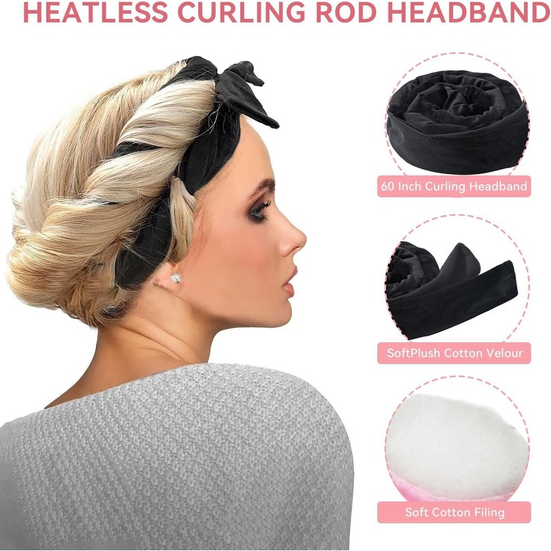 Rizadores de Cabello Sin Calor, 9 Pcs, Kit de Ondas