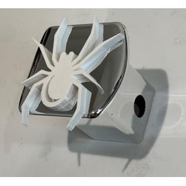 Spider Widow Style 3D - Chrome w White 2 inch Trailer Hitch Cover - Battle Mode Skeleton Skulls Beast New Spiders Creepy Crawlers